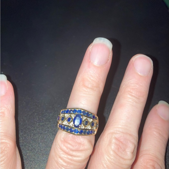 Elegant sapphire Diamond and 14k Gold Ring - Picture 5 of 5